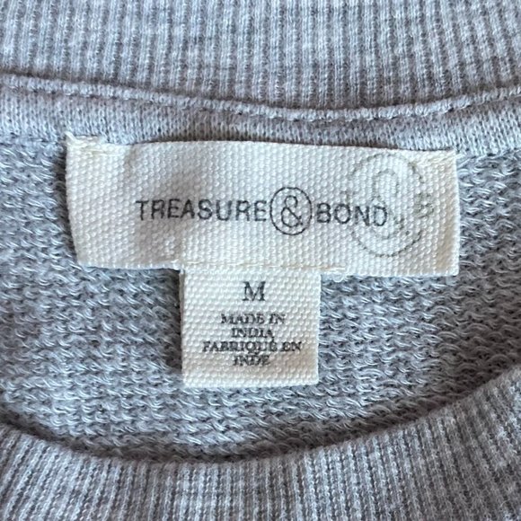 Treasure & Bond Ombre Gray & Brown Crew Neck Long Sleeve Sweatshirt Size M #0333 - Picture 2 of 7